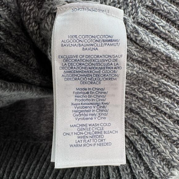 Chaps Cardigan Men M Heather Gray Grandpa Shawl V-Neck Button Up Sweater - Picture 12 of 12